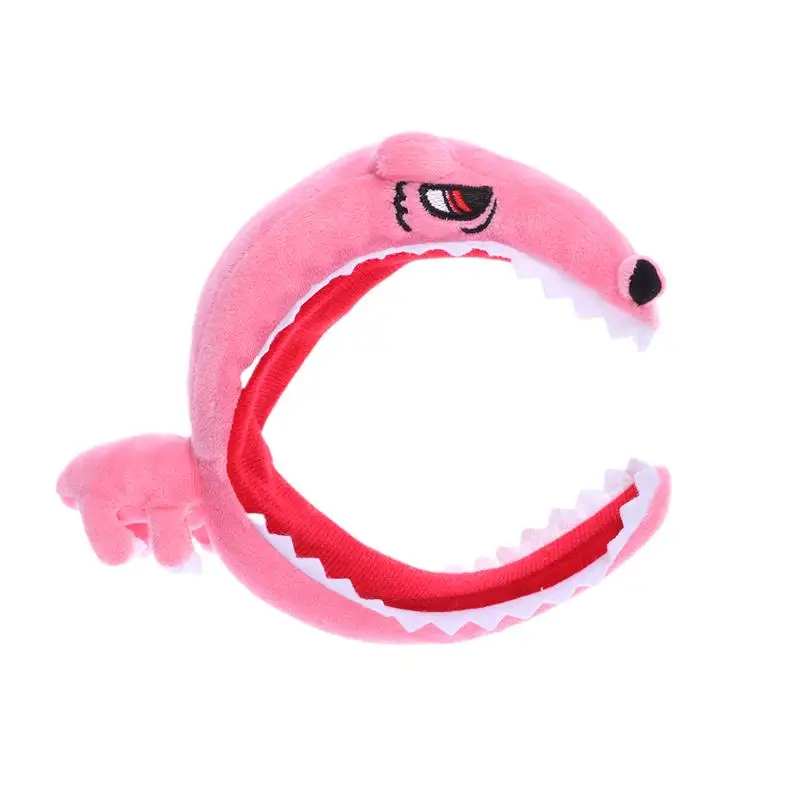 Pink Plush Doll Head Hoop Dinosaur Shark Hair Hoop Cute Headbands Hair Accessory For Kids - Цвет: Pink