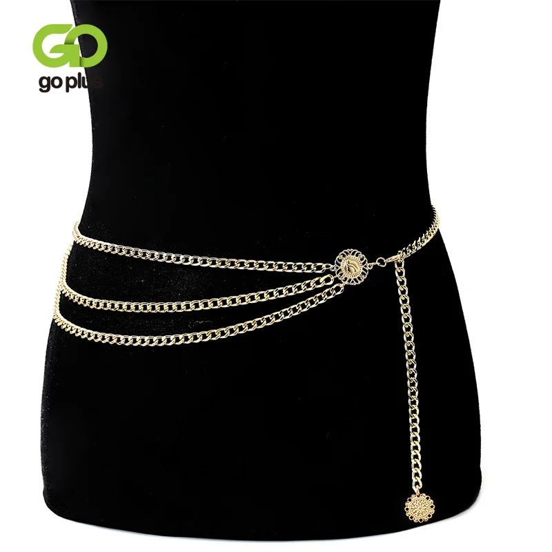 

GOPLUS Retro Chain Belts For Women Waistbands All-Match Multilayer Long Tassel For Party Jewelry Dress Waist Chain Belts Silver