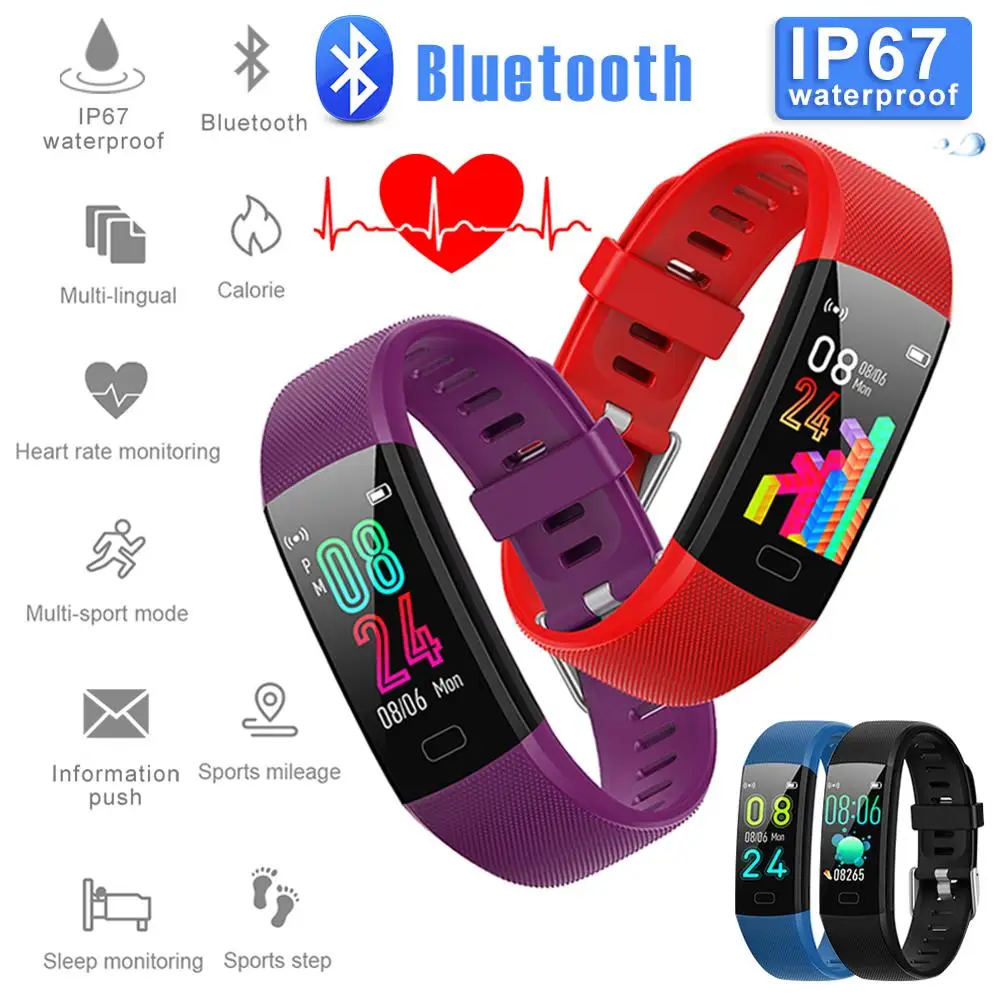 Waterproof Colorful Screen Smart Watch Bracelet with Heart Rate and Blood Pressure Monitoring Waterproof Colorful Screen Smart Watch Bracelet with Heart Rate and Blood Pressure Monitoring
