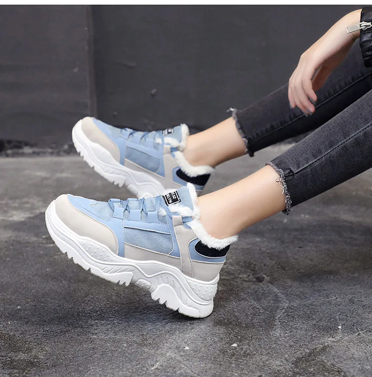 Новинка года; женские ботинки; зимние ботинки; повседневные Бархатные теплые зимние ботинки; теплые зимние ботинки на платформе; Рабочая обувь размера плюс