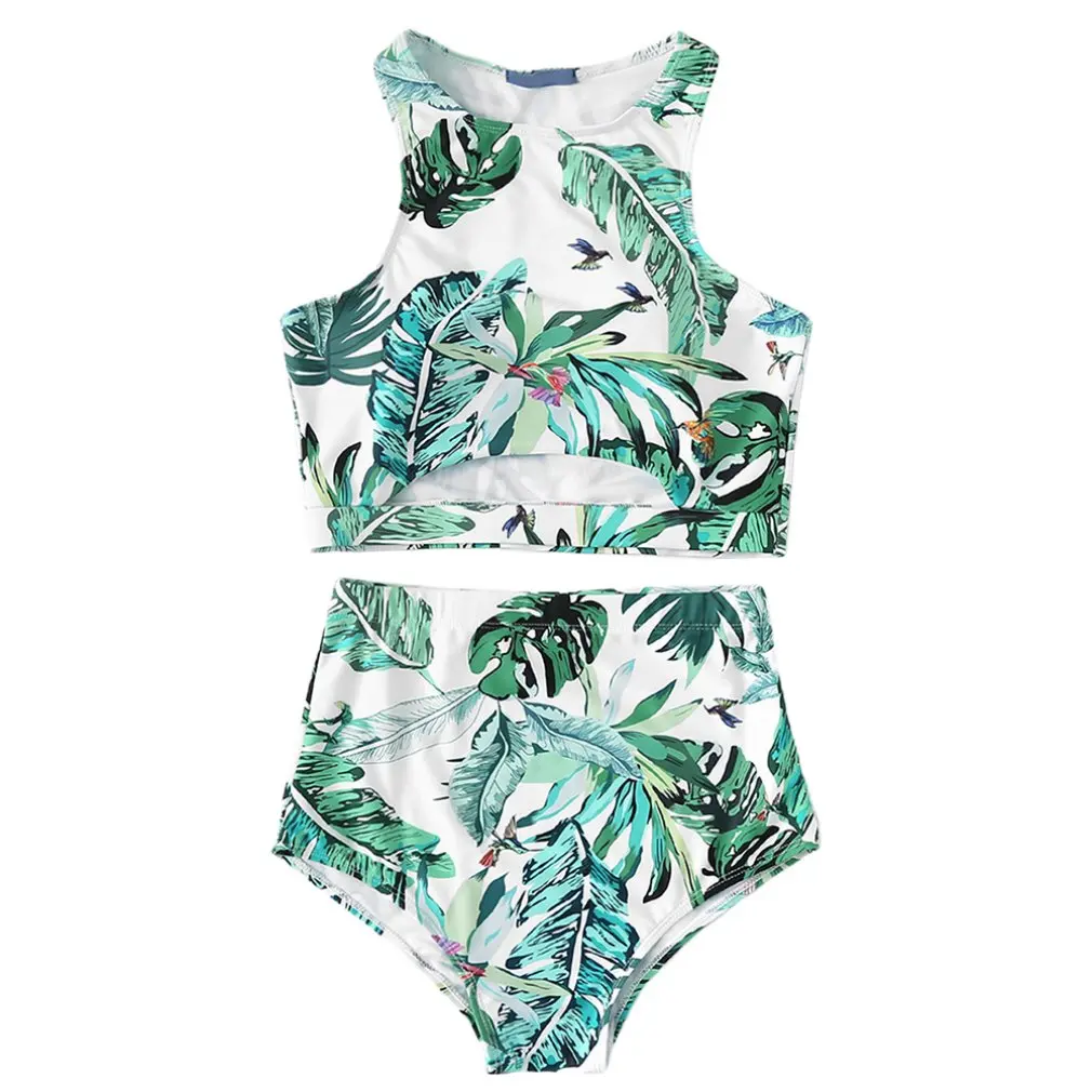 

Women'S High Waist Split Print Swimsuit Backless Sleeveless Swimsuit Women Girls Swimwear Swimdress Summer Sweetie Beach Wear