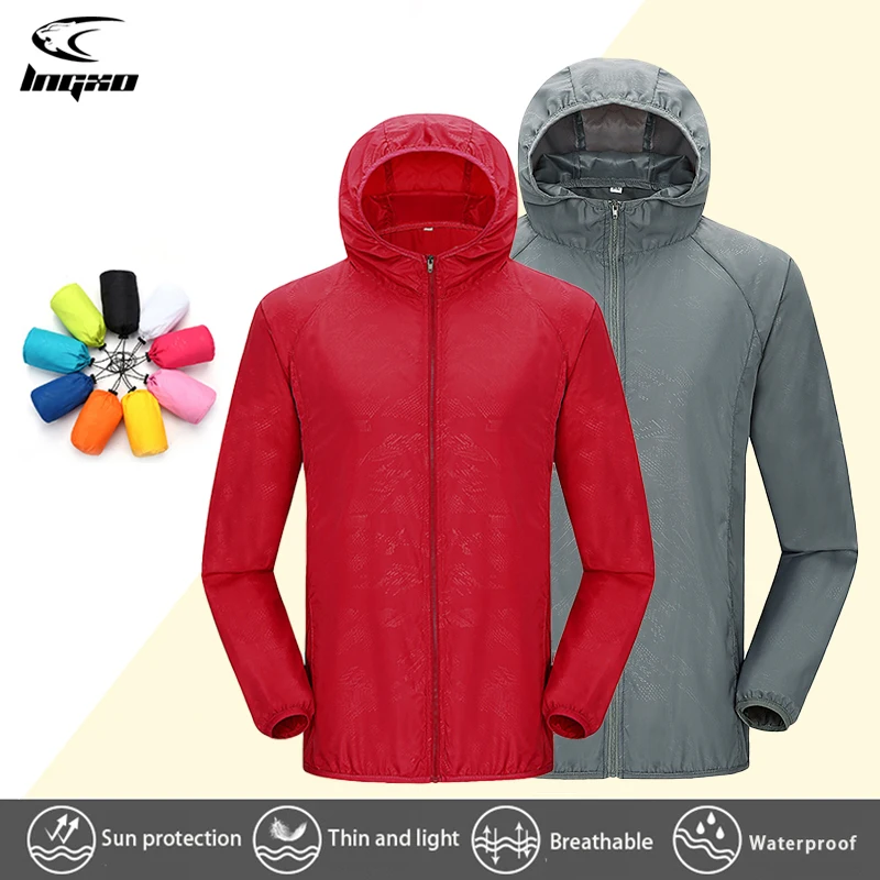 Waterproof Jacket Hiking Camping Running Sun-Protective Windbreaker Quick Dry Outdoor Sport Unisex
