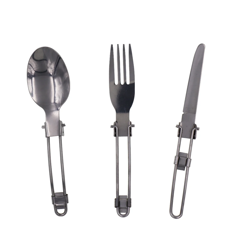 Knife Fork Spoon 4 Pcs/Set Stainless Steel Fork Spoon Knife Ourdoor Travel Camping Cutlery Tools Portable Stainless Steel Tableware For Picnic - Цвет: Knife Fork Spoon