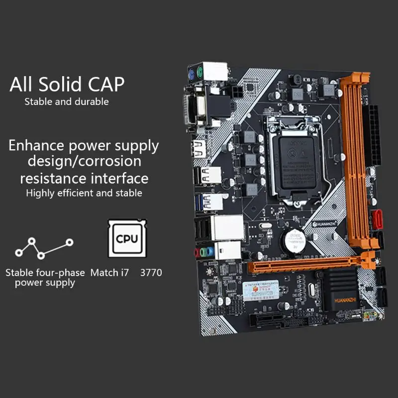  Huananzhi B75 Desktop Motherboard LGA1155 for i3 i5 i7 CPU Support ddr3 Memory