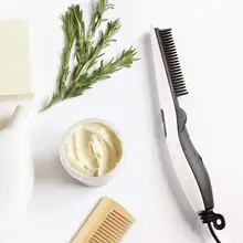 Европейская вилка, щетка для выпрямления бороды и волос, электрическая расческа для мужчин, Расчесывание Волос по бокам, вьющиеся прямые волосы, стиль бороды, укладка волос