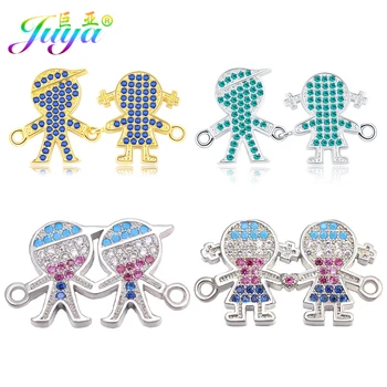 

Juya DIY Friendship Jewelry Accessories Micro Pave Zirocn Boy Girl Mama Letter Charm Connectors For Bracelets Necklace Making