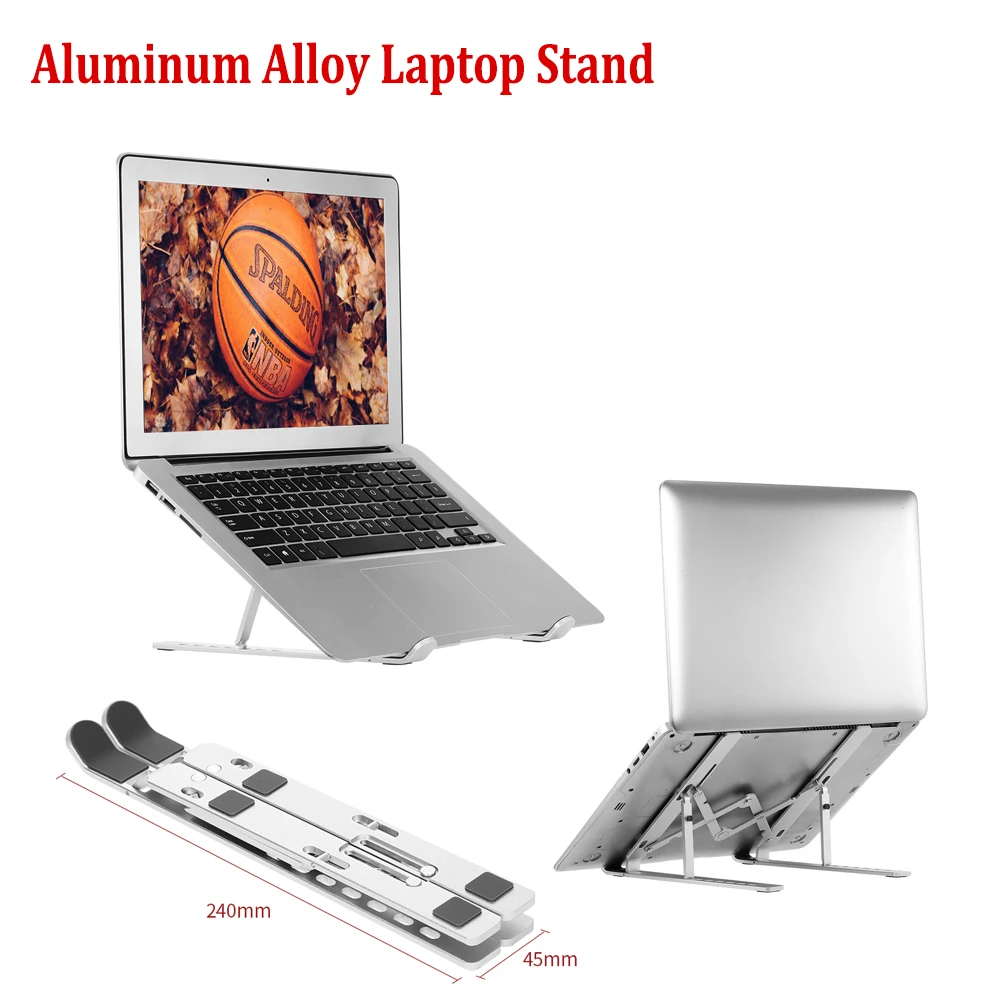 

Practical Laptop Stand Portable Notebook Holder Adjustable Foldable Ventilated Tablet Aluminum Compatible For MacBook Pro Air