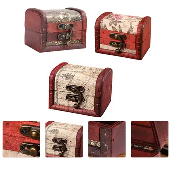 

3Pcs Retro Style Wooden Gifts Box Creative Wedding Candy Case Packing Box