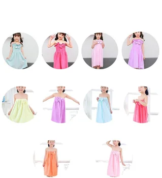 

New children's bath skirt microfiber bath towel bathroom tube top bowknot bath dress 60*120cm