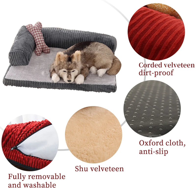 Corduroy Large Dog Bed Sofa Dog Cat Pet Cushion For Big Dogs Washable Cat Nest Teddy Puppy Mat Kennel Square Pillow Pet House Corduroy Large Dog Bed Sofa Dog Cat Pet Cushion For Big Dogs Washable Cat Nest Teddy Puppy Mat Kennel Square Pillow Pet House
