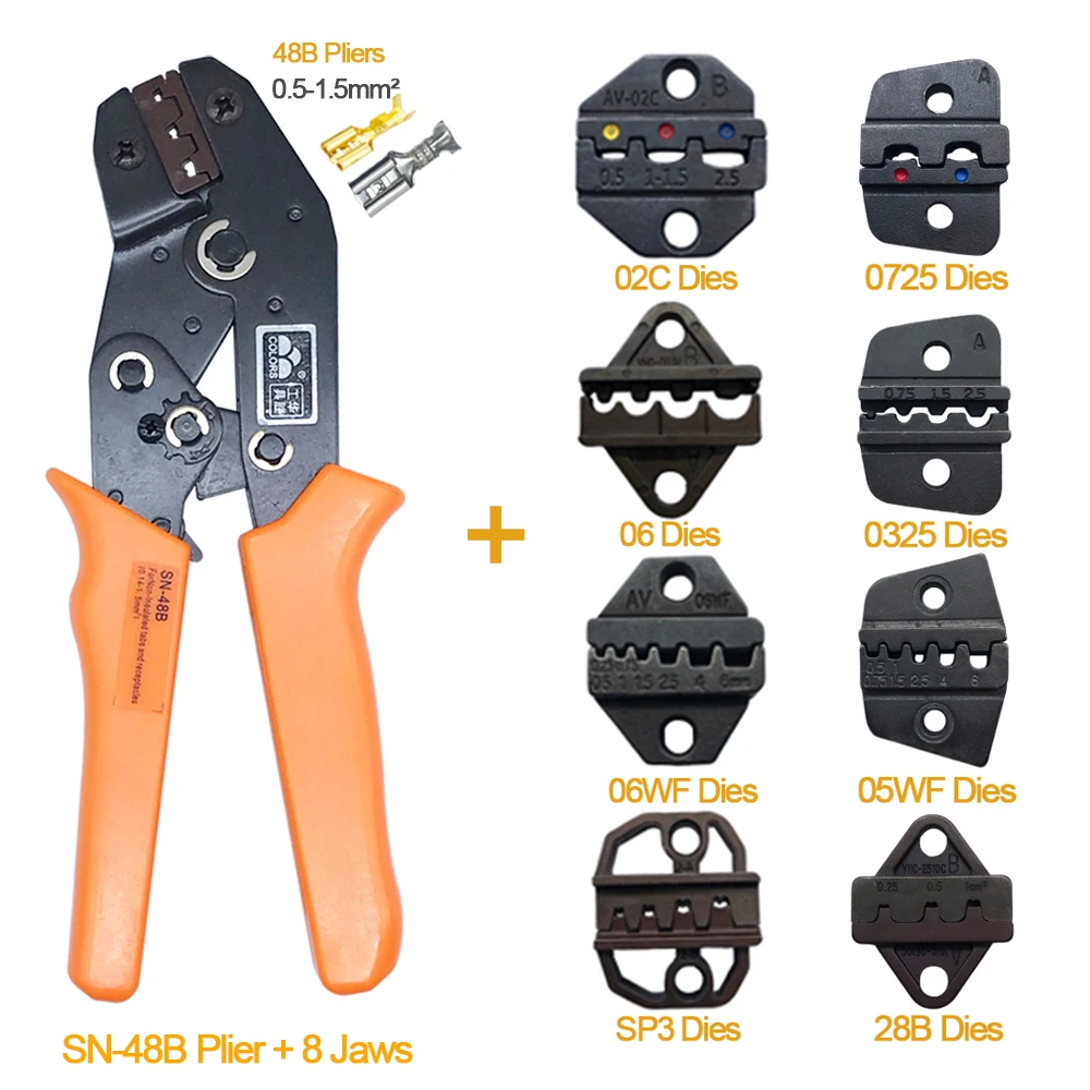 sn-48b 8 jaws toolkit crimper crimping tool for 2.54/XH2.54/5557/2.8/4.8/6.3/ tube terminal ect. wire stripper hand tool pliers