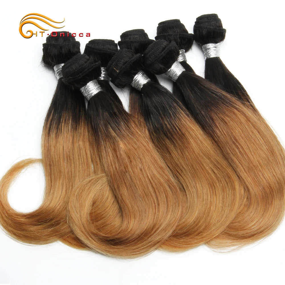 Htonicca extensão de cabelo curto encaracolado, pacotes