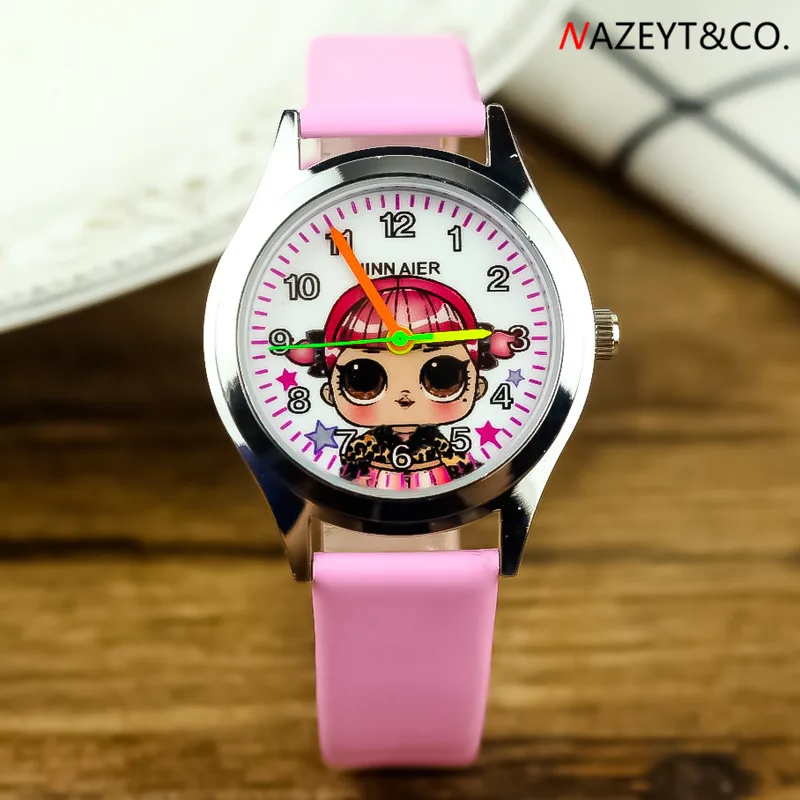 Original Lol Surprise Watch Girl Anime Cartoon Doll Pattern Toy Accessories Leather Kid Birthday Christmas Halloween Gift | Игрушки и