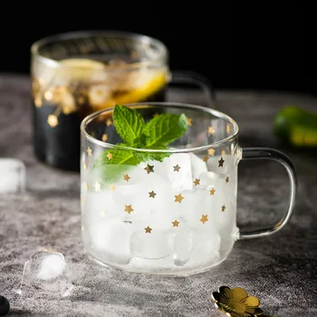 

Creative Nordic Glass Mug Transparent Luxury Simple Juice Coffee Cocktail Cup Drinkware High Capacity Home Container MM60BLB