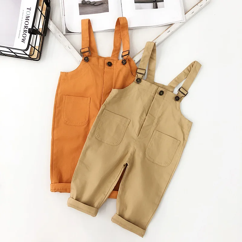 

Autumn Baby Boy Girl Knitted Overalls Pants Toddler Soft Jumpsuit Suspenders Candy Color Infant Overalls For Children Girls Boys