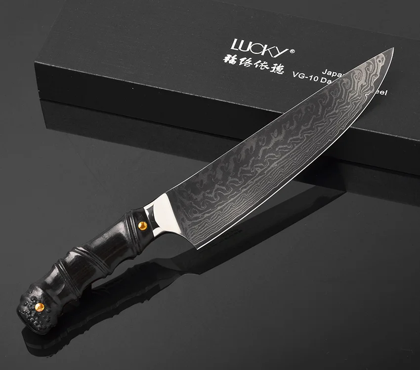 Нож шеф-повара Gyuto кухонный японский дамасский VG10 стальной нож с деревянной ручкой 8 дюймов разделочный нож филе рыбы нож для нарезки кулинарный нож 19