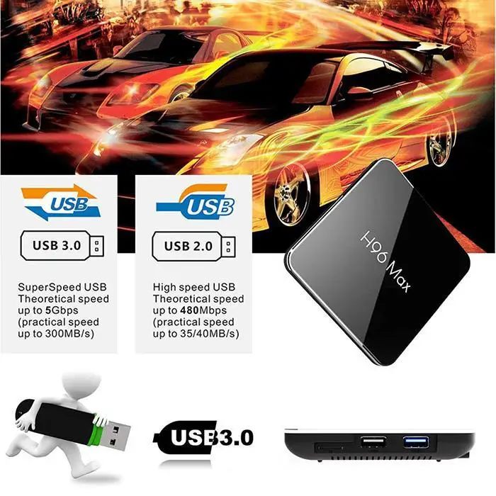 H96MAXX2 ТВ приставка Голосовая версия TF u диск четырехъядерный Двойной Wi Fi Bluetooth