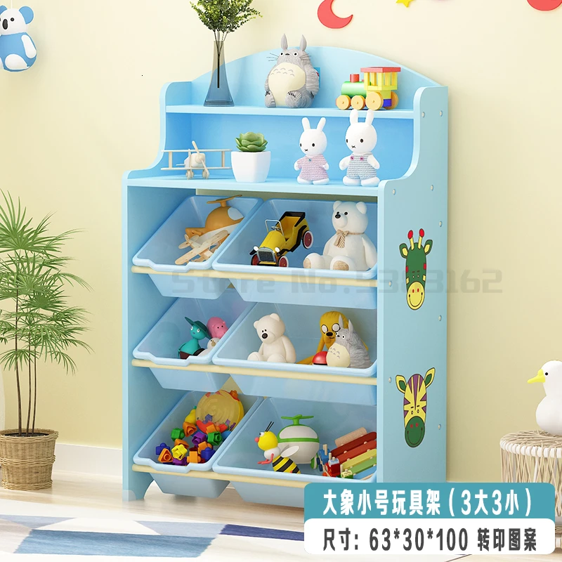 Детская игрушка стеллаж для хранения шкафчик многослойный негабаритный отделочный стеллаж для хранения игрушек Детский сад шкафчики органайзер для комнаты - Цвет: Синий