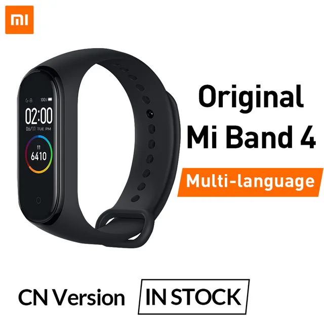 Xiaomi mi Band 4 умный браслет 3 цвета AMOLED экран mi band 4 Smartband фитнес-тренажер Bluetooth спортивный водонепроницаемый смарт-браслет - Цвет: CN Standard Version