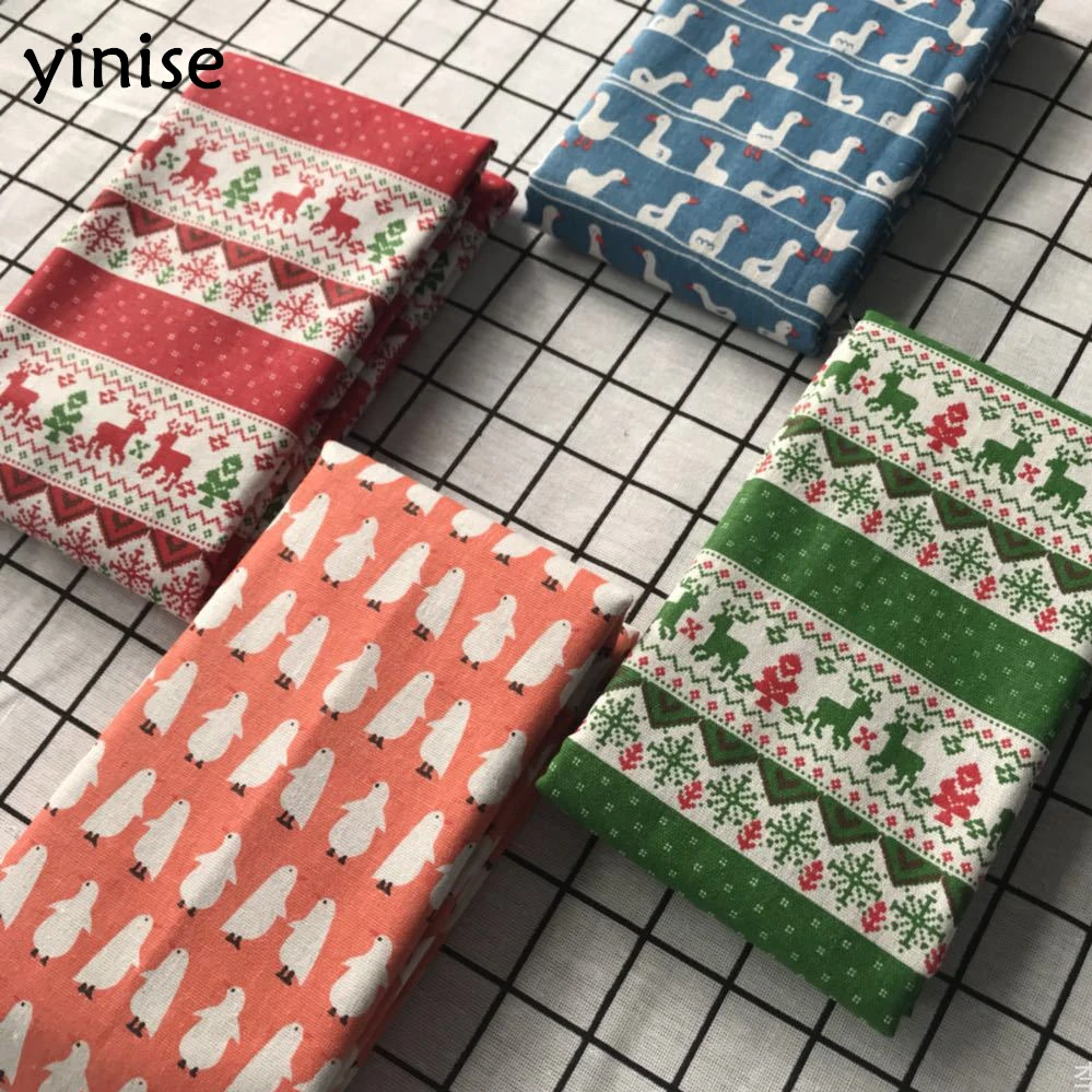 LINEN Cotton Fabric For Clothing Quilting Twill Fabrics Cloth CAT DIY Sofa BAG Curtain Tablecloth Cushion CRAFT SEWING Materials