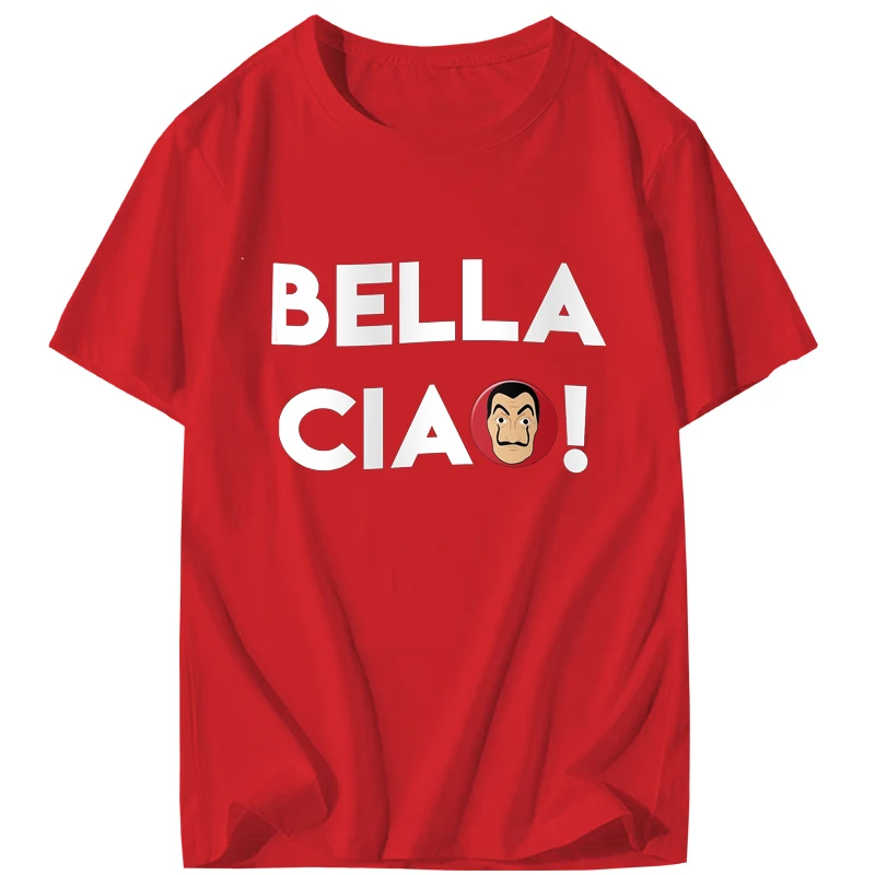 Мужская мода 2019 Bella Ciao футболка деньги Новинка Хлопок бумажный дом круглый вырез