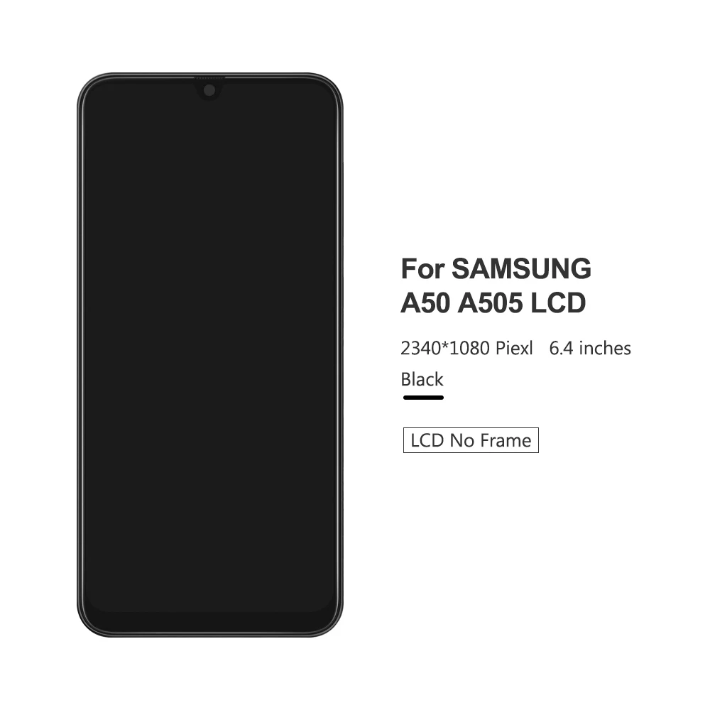 Для samsung Galaxy A50 SM-A505FN/DS A505F/DS A505 ЖК-дисплей сенсорный экран дигитайзер в сборе для samsung A50 lcd