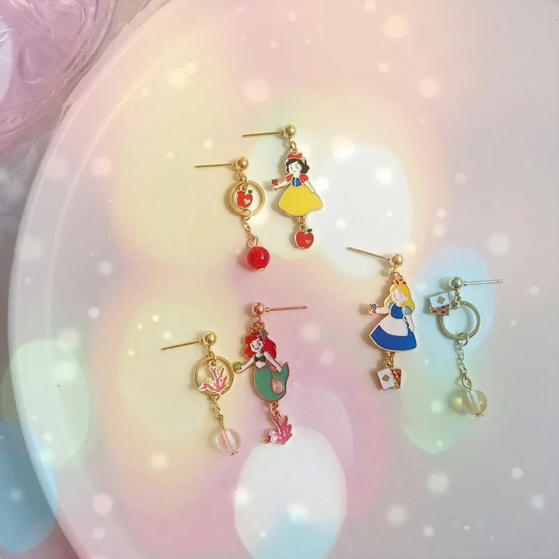 Snow White Earrings Princess Earrings Snow White Ears Women Earring Cute Earring Clip
