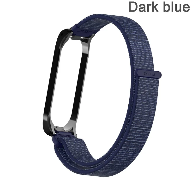 Модный сменный браслет на запястье из нейлона и волокна, дышащий браслет, ремешок для часов для Xiaomi Mi, браслет 4, 3, фитнес-трекер - Цвет: dark blue