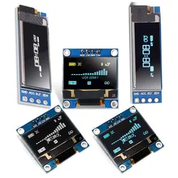 Module d'affichage blanc bleu 0.96 pouces OLED IIC série, 12864x64, I2C, SSD1306, 0.91, écran LCD, GND, VDD, SCK, SDA, pour Arduino 