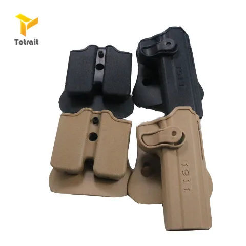 Кобура для пистолета HANWILD IMI 1911 с мешочком магазина черный Койот Полимерная Roto Colt