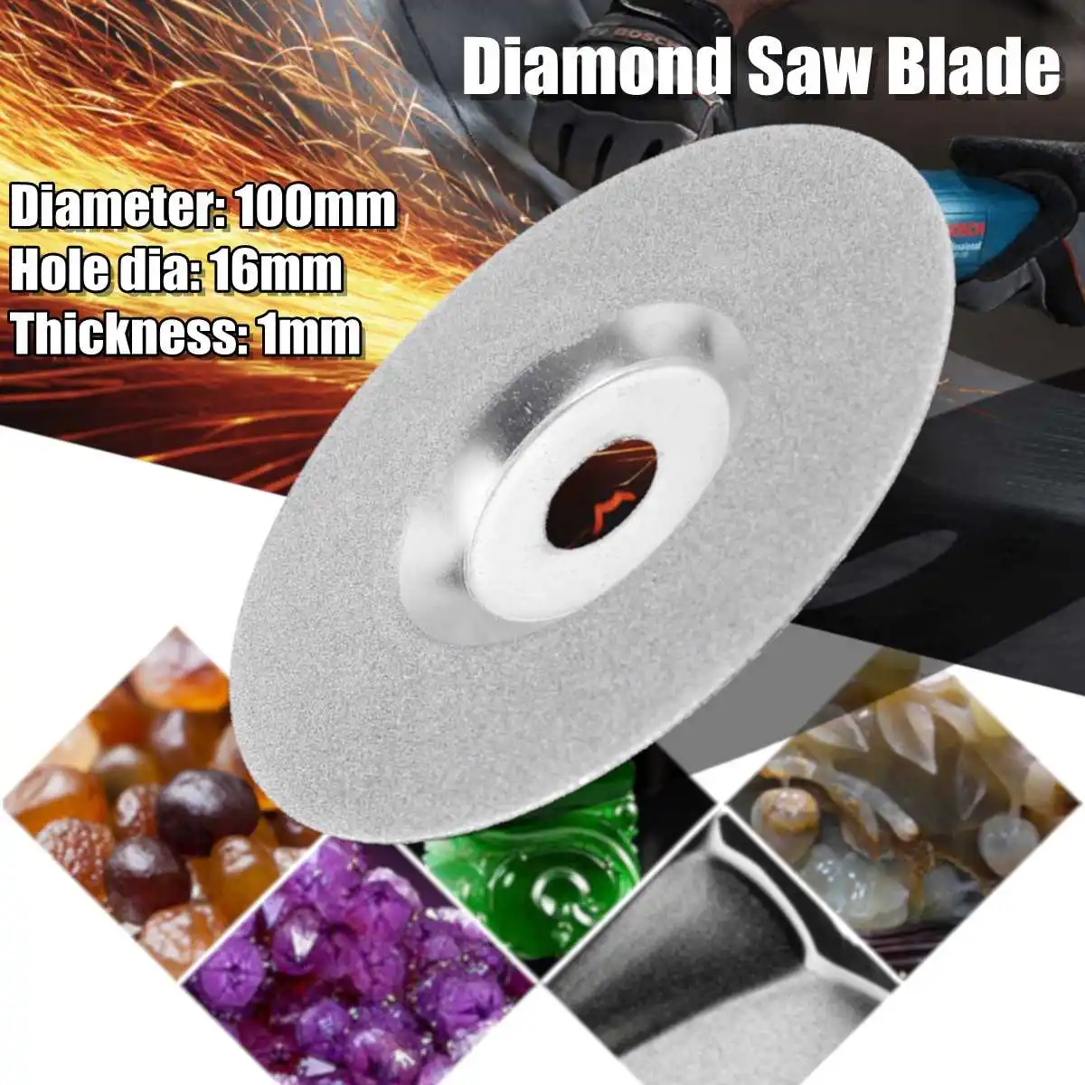 

100mm glass ceramic granite diamond saw blade disc cutting wheel for 16mm angle crusher