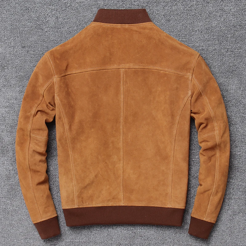 Clear All Suede Lear GarMant Lear меховой воротник мужской локомотив и тонкий красивый Lear куртка