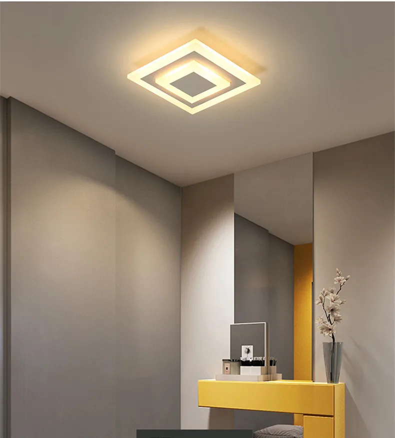 Светодиодный потолочный светильник lampara techo dormitorio с регулируемой яркостью для кухни, коридора, ванной, учебы, современный светодиодный плафон