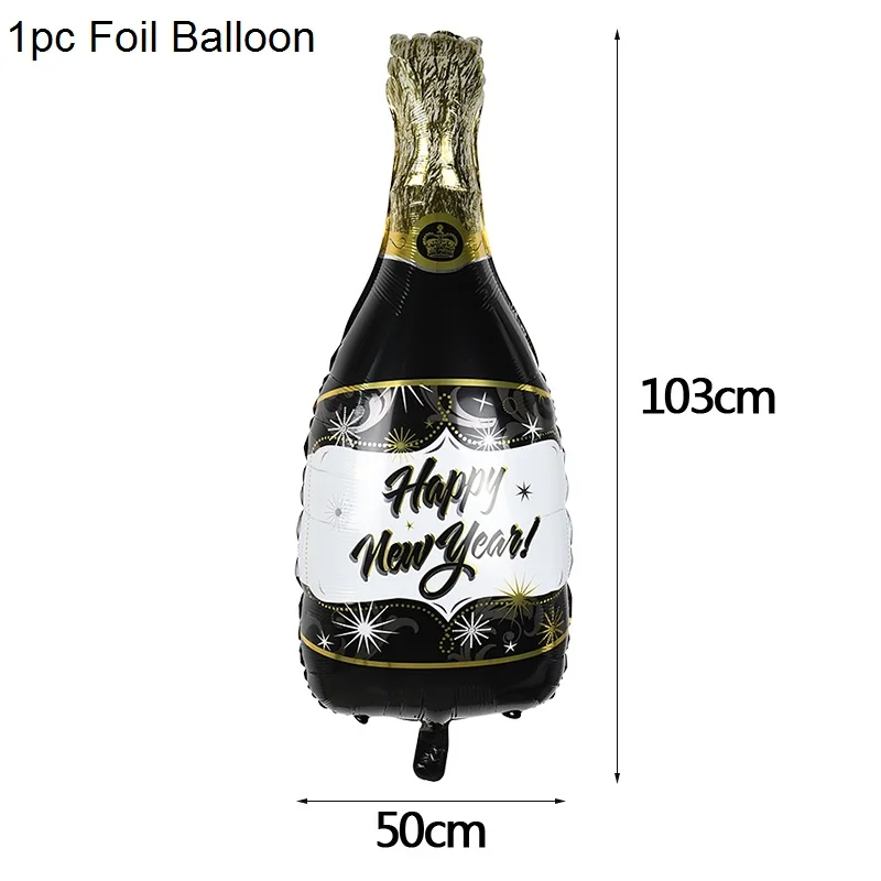 1pc Bottle Balloon Цвета: черный, золотистый вечерние поставки одноразовая посуда Happy год шар бумажный стаканчик, тарелка набор соломинок для День рождения украшения - Цвет: 1pc Bottle Balloon