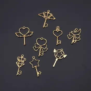 

8Pc Magic Wand Frame Pendant Open Bezel Blank Setting UV Resin Jewelry DIY Charm Dried Flower Resin Decorative DIY Hand Crafts