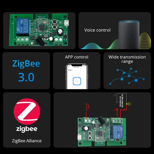 ZigBee Tuya 스마트 와이파이 릴레이 스위치 모듈, AC/DC 7-32V, 12V, 24V, USB 5V, RF/APP 원격 제어, 스마트 홈, 알렉사와 함께 작동 5