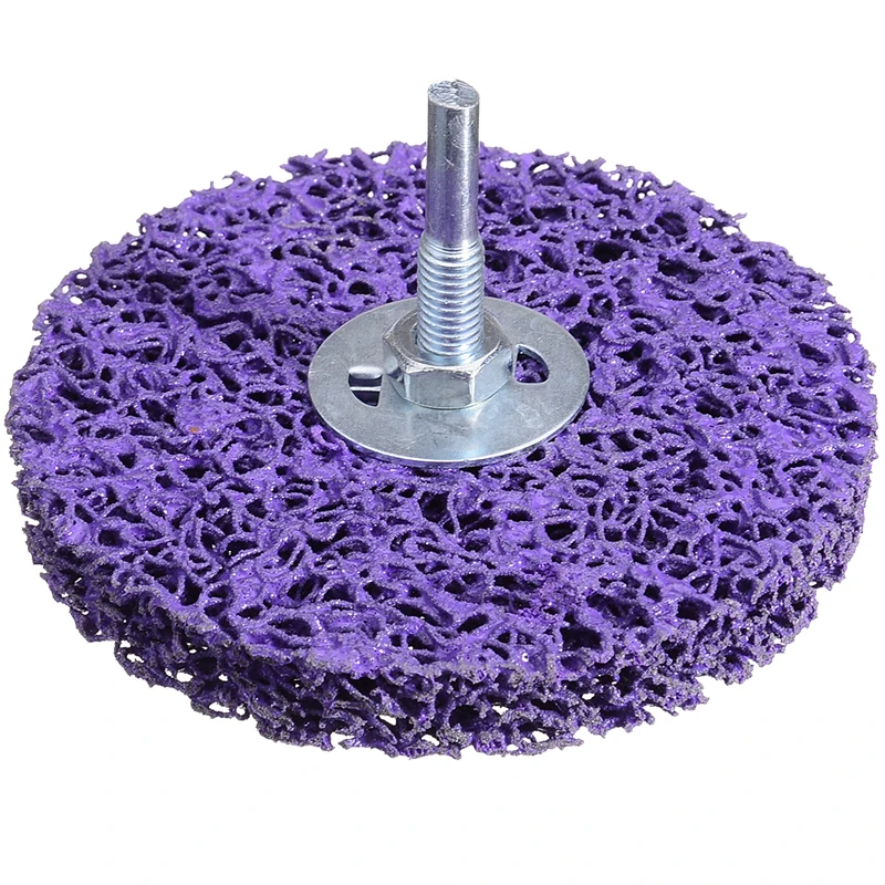 New 100mm Purple Cleaning Disc Polishing Wheel + Mandrel CBS Disc Drill 6,000RPM
