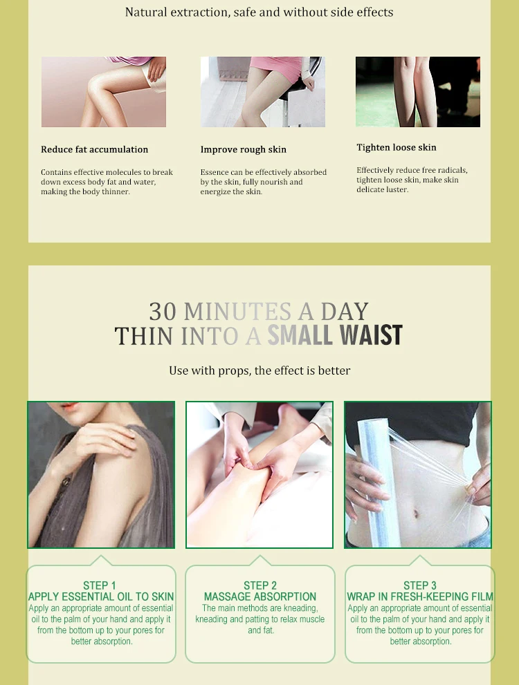 Massage Essential Oils Strong Effect Ginger Oil Anti-Cellulite Essential Oil Body Wrap Slimming Fat Burner Gel Weight Loss 20ml