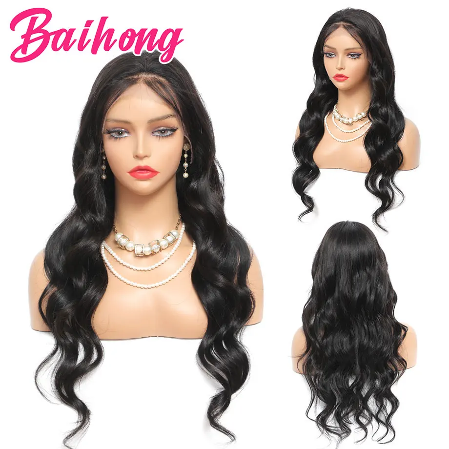 Body Wave Lace Front Wig For Woman Brazilian Remy PrePlucked 30 inch Long Hair Human With Baby Hair Natural Color Wig BAIHONG