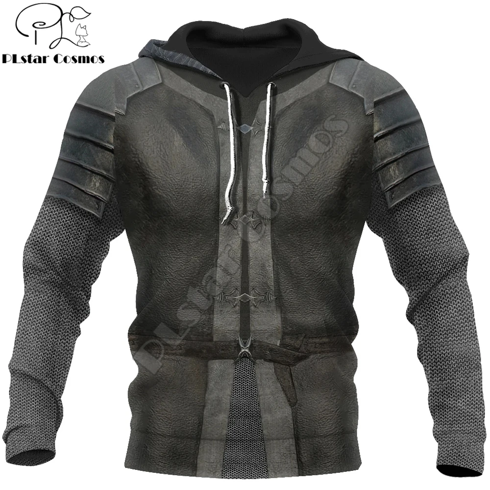 3D печатных Knight средневековые доспехи для мужчин с капюшоном тамплиеров Harajuku