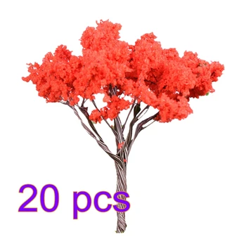 

1pcs/20pcs/50pcs/100pcs 7.3cm HO 1:85 Scale Red Maple Tree Model Railroad Architecture Diorama Tree For DIY Scenery Landscape