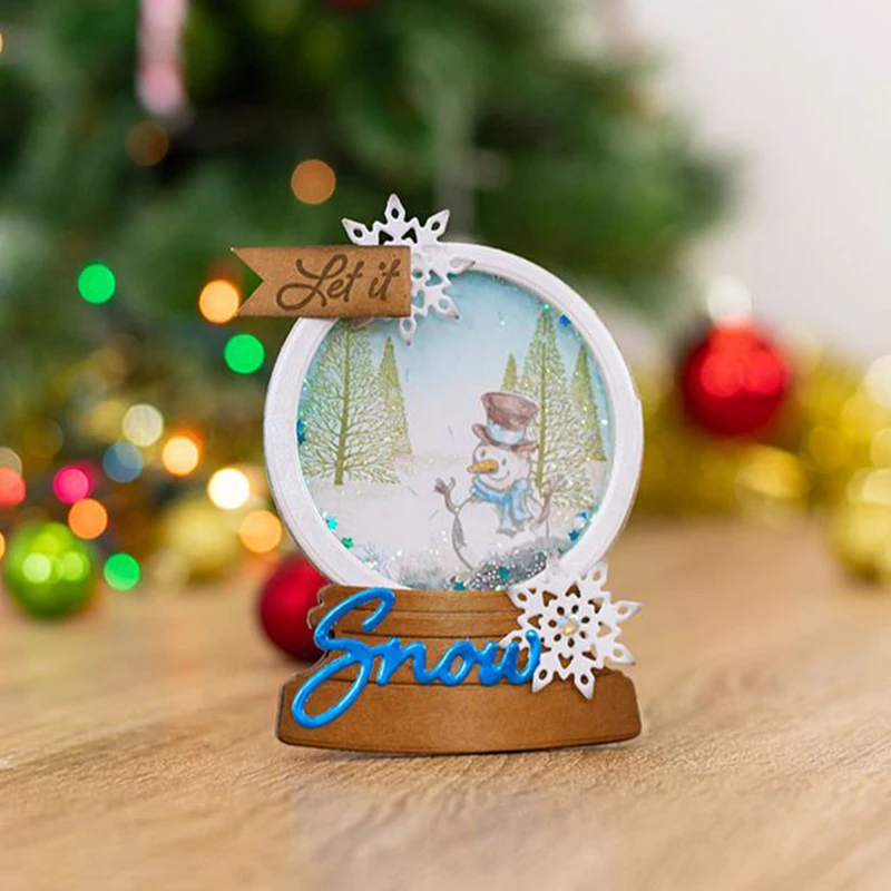Красивый Рождественский хрустальный шар, металлический вырубной штамп, сделай сам, скрапбукинг, бумажный трафарет для открыток, шаблон для тиснения, вырубные штампы