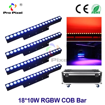 

COB Led Bar Light 18x10W RGBW 4in1 Wall Washer Dj light Individual Control 4pcs with Flight Case For Stage Landscape Lighting