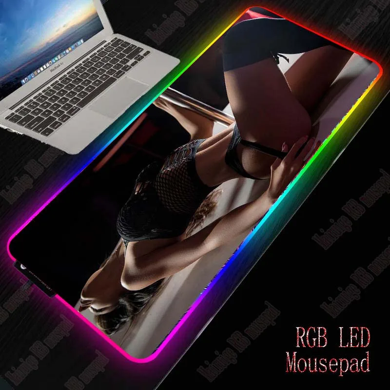 Коврик для мыши XGZ Sexy Dance Girl большой компьютерный коврик игровой со светодиодной