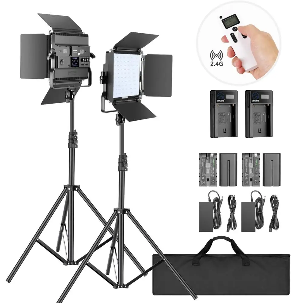 US $159.99 Neewer 24G LED Video Light Stand BiColor 200 SMDUBracketLCD DisplayMetal Shell Video Lighting Kit For Studio Photography