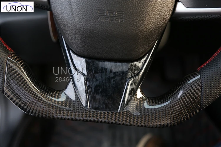 Для Honda Civic 10TH поколение углеродное волокно панель рулевого колеса отделка интерьера молдинг крышка декоративные рамки