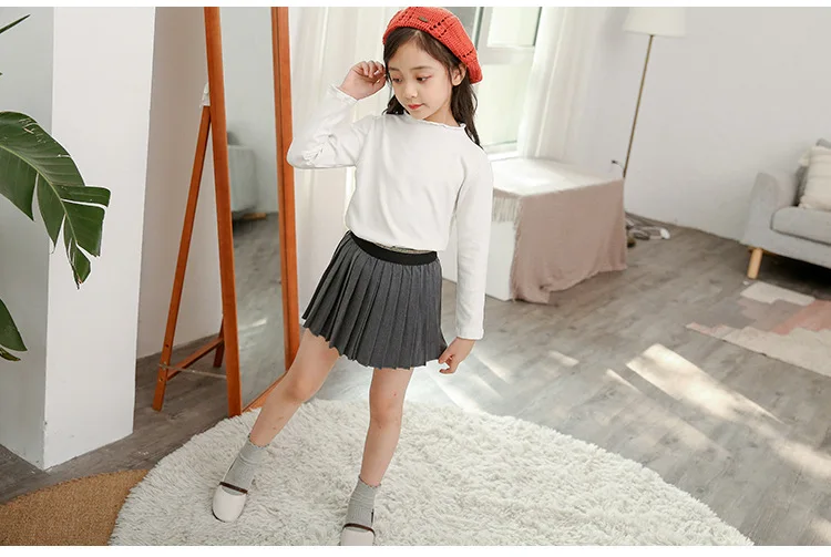 Back To School Clothing Teenage Girls Fashion Tops Little Kids T Shirt Autumn 2019 Baby Girl T-shirts Tees White Pink Green Grey (10)