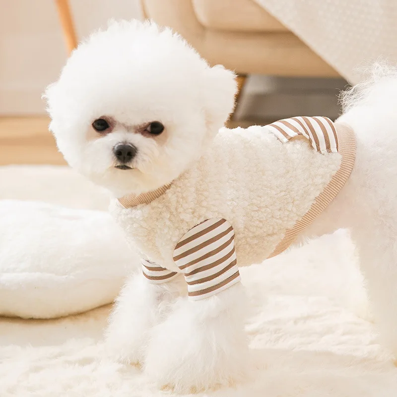 Pet Clothes For Small Dog Cat Autumn Winter stripe soft dogs clothes