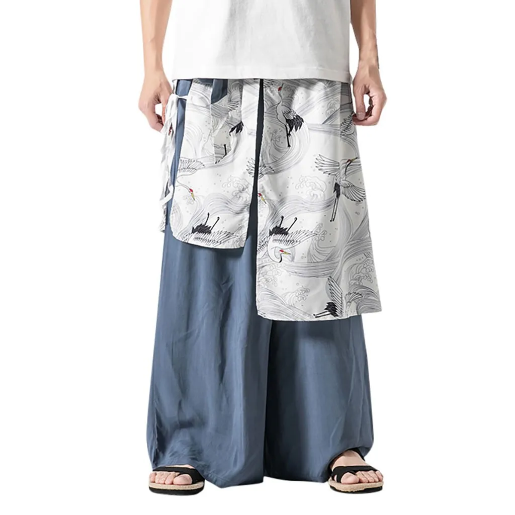 pants men streetwear Style Cotton And Linen Comfortable Trousers Retro sweatpants pantalones hombre