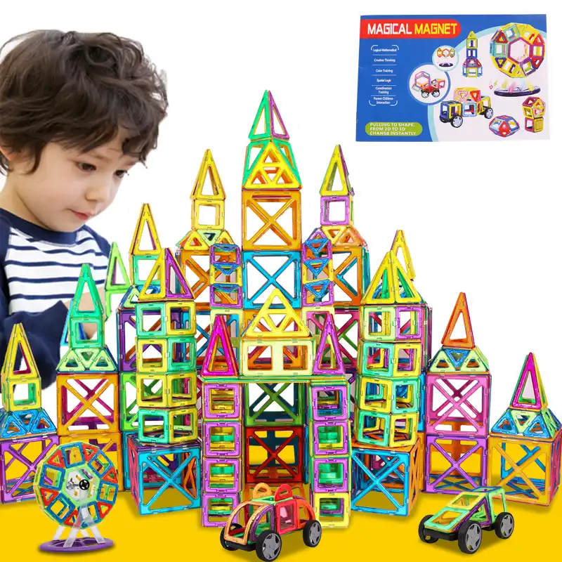 Juguetes magnéticos de gran tamaño para niños, bloques educativos, juego de diseñador de construcción, castillo, avión, regalo creativo para niños| Magnético| - AliExpress